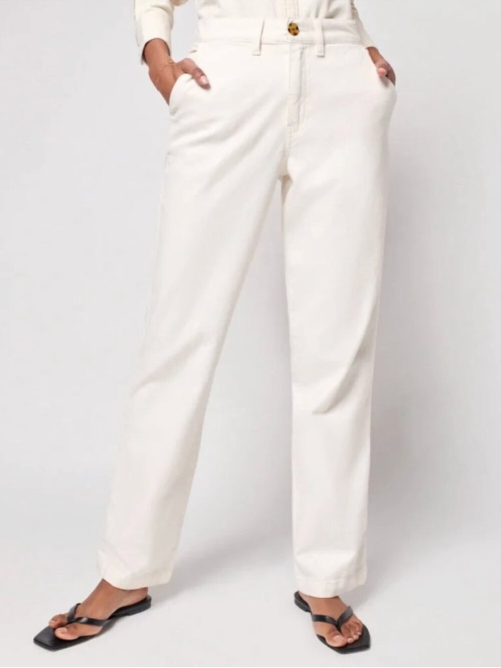Faherty  Endless Pant Natural Organic Cotton Beige Cream Neutral Career Sz 27